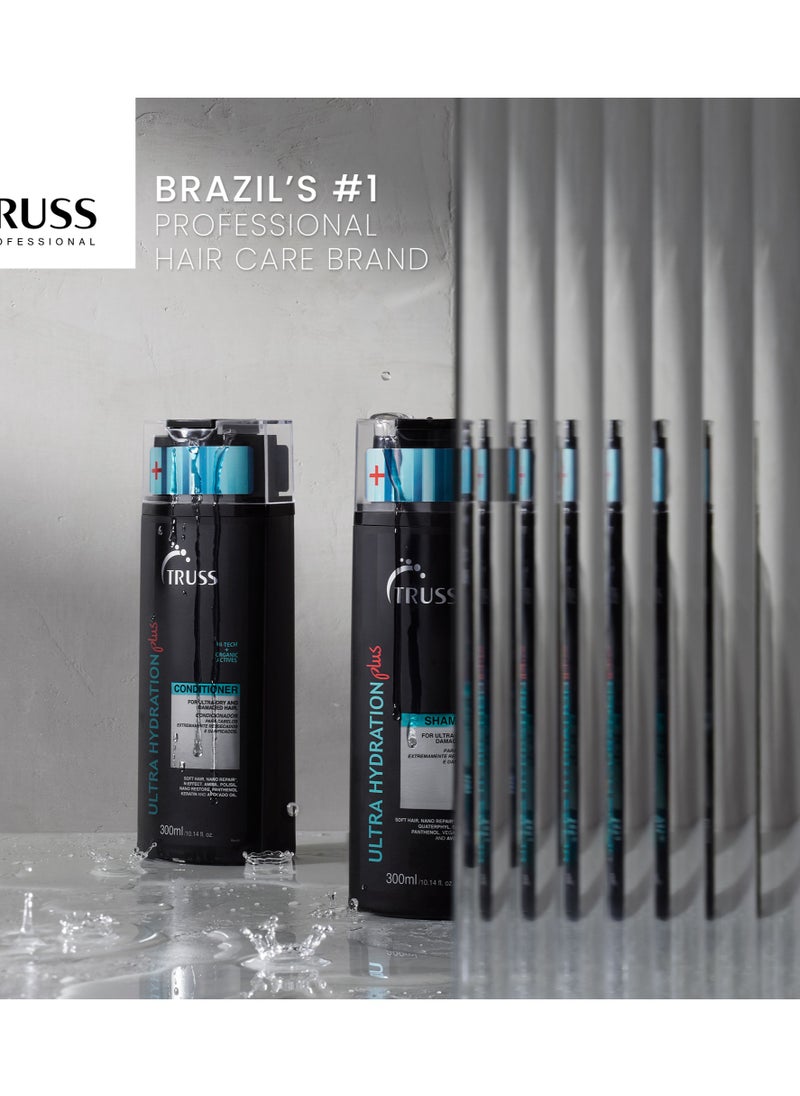 Truss Professional Ultra Hydration Plus Trio – Shampoo & Conditioner (300ml Each) + Leave-In Hair Protector (250ml)