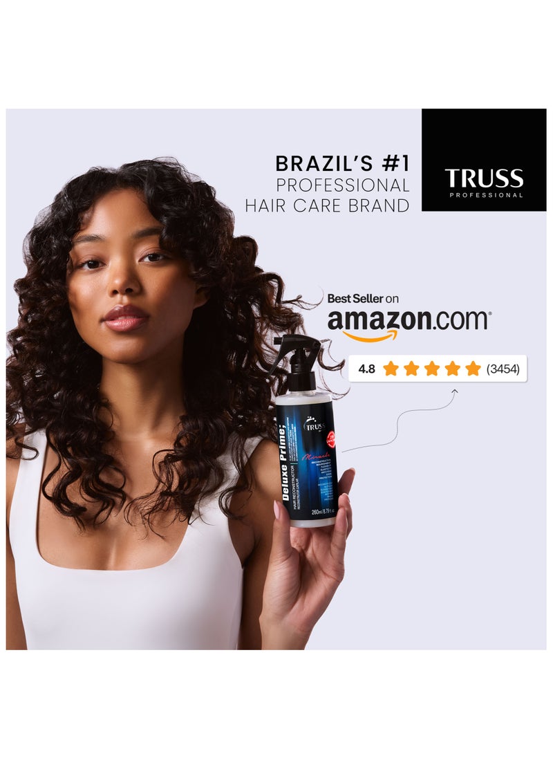 TRUSS PROFESSIONAL Deluxe Prime Hair Care Set [Pack of 3] – Sulfate Free Shampoo & Conditioner (300ml Each) + Leave-In Spray (260 ML)