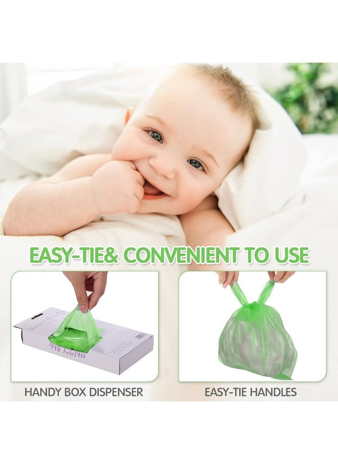 Sinmoe 1600 Count Baby Disposable Diaper Bags Scented Diaper Sacks with Tie Handle Disposal Diaper Trash Bags Baby Poop Bags Waste Bag Refill