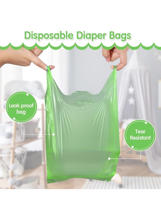 Sinmoe 1600 Count Baby Disposable Diaper Bags Scented Diaper Sacks with Tie Handle Disposal Diaper Trash Bags Baby Poop Bags Waste Bag Refill