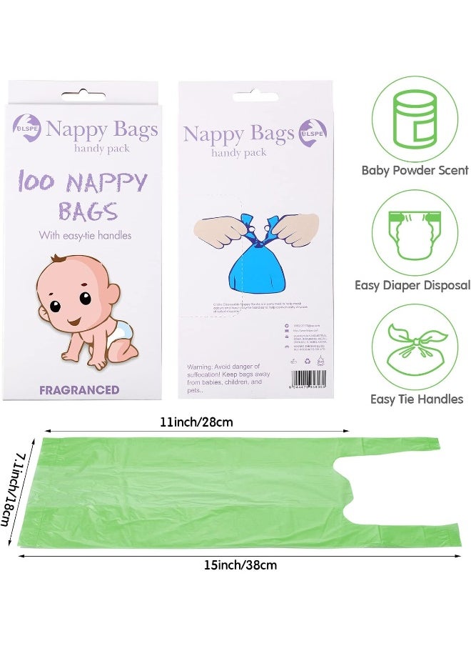 Sinmoe 1600 Count Baby Disposable Diaper Bags Scented Diaper Sacks with Tie Handle Disposal Diaper Trash Bags Baby Poop Bags Waste Bag Refill