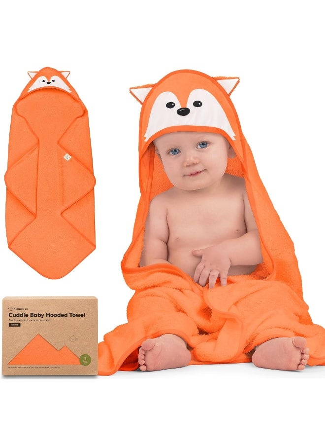 KeaBabies Baby Hooded Towel - Viscose Derived from Bamboo Baby Towel, Toddler Bath Towel, Infant Towels, Large Hooded Towel, Organic Baby Towels with Hood for Girls, Babies, Newborn Boys (Fox)
