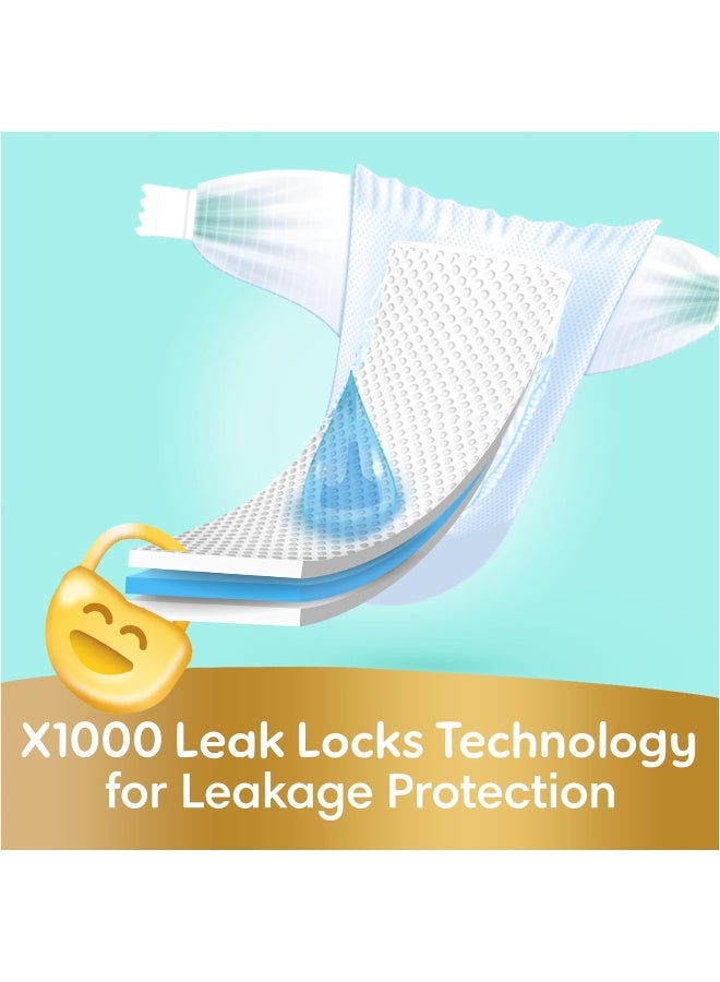 Ultimate Comfort Taped Diapers, Size 7, 13+kg, Lotion infused with Aloe Vera and Vitamin E, x1000 Leak Locks Technology for Leakage Protection, 2x Giant Pack, 70 Count