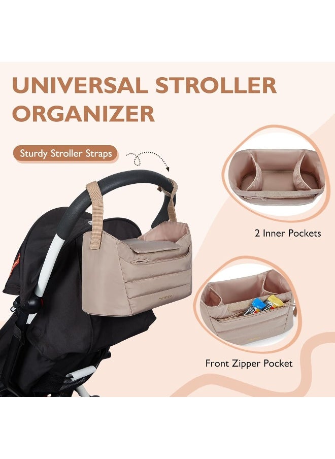 mommore Diaper Bag Tote with Stroller Organizer Puffer Bag Large Capacity Baby Bag with Changing Pad for Travel, Hospital