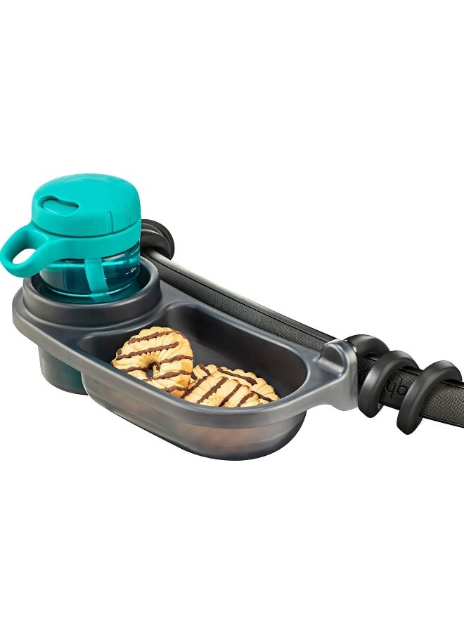 Swanoo Universal Stroller Snack Tray | Stroller Cup Holder | Silicone Arms Grip Stroller Bar Stays in Place | Stroller Tray Attachment with Cups Holder for Baby Toddler | Stroller Accessories