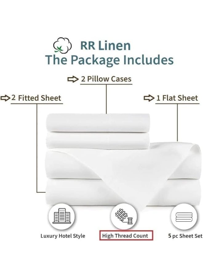5 Pcs Aqua Split Cal King Bed Sheet Set for Adjustable 800 TC 100% Cotton split sheet set Extra Soft Sateen Weave Upto 18'' Deep Pockets - Easy Fit - 5 Piece Set - Bedding Sheets & Pillowcases