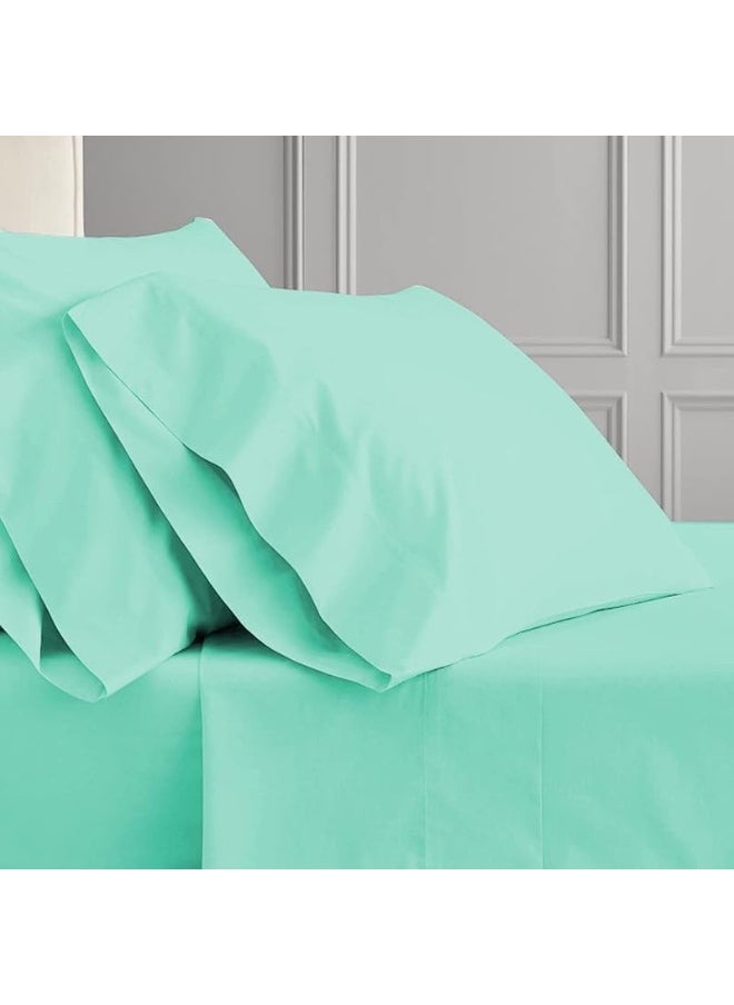 5 Pcs Aqua Split Cal King Bed Sheet Set for Adjustable 800 TC 100% Cotton split sheet set Extra Soft Sateen Weave Upto 18'' Deep Pockets - Easy Fit - 5 Piece Set - Bedding Sheets & Pillowcases