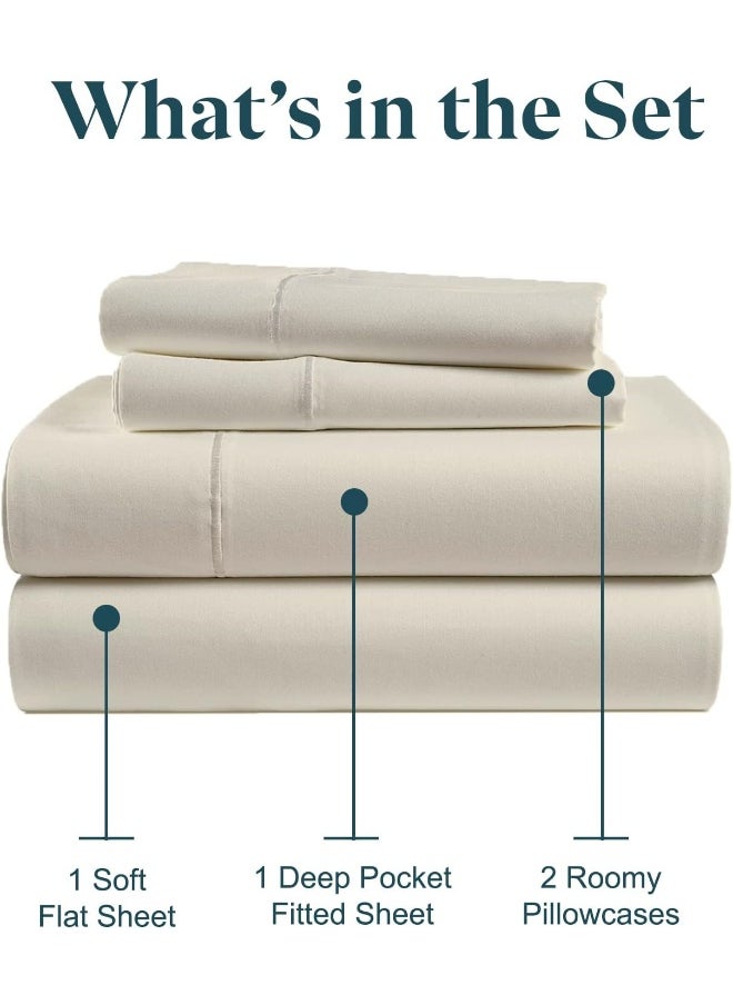 Split Head Flex King Sheet Set - 100% Cotton, 600 Thread Count Cooling Sheets, Hotel Luxury Top Split King Sheets Set for Adjustable Bed, 4 Piece Flex Head King 34