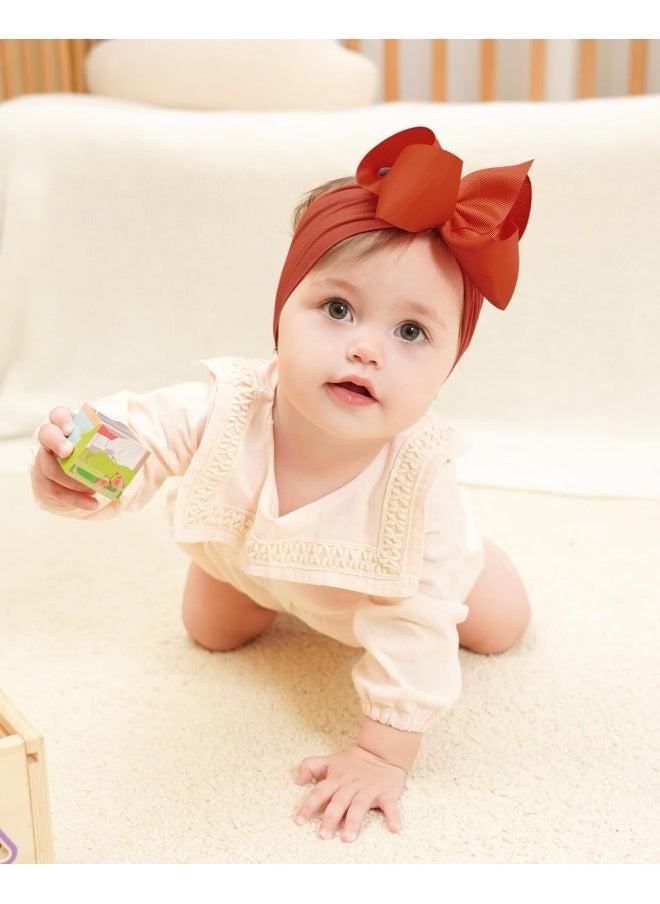 doboi 6PCS Baby Girl Bows Baby Headbands Ribbon Bow Nylon Headbands Hair Accessories Big Baby Bows for Baby Girls Infant Newborn Toddler