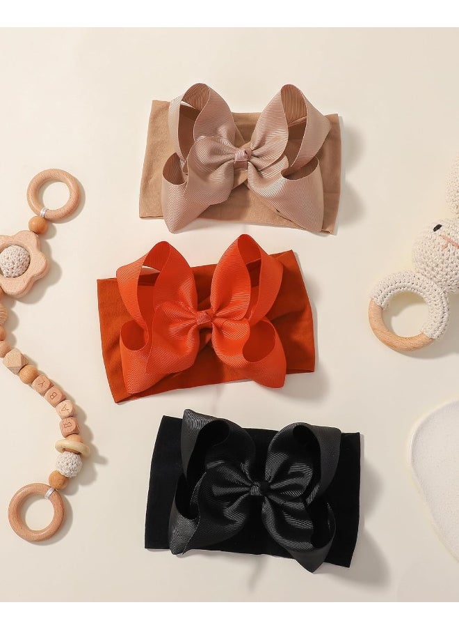 doboi 6PCS Baby Girl Bows Baby Headbands Ribbon Bow Nylon Headbands Hair Accessories Big Baby Bows for Baby Girls Infant Newborn Toddler