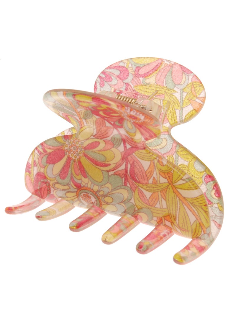 France Luxe Small Couture Jaw - Splash Garden Green/Pink
