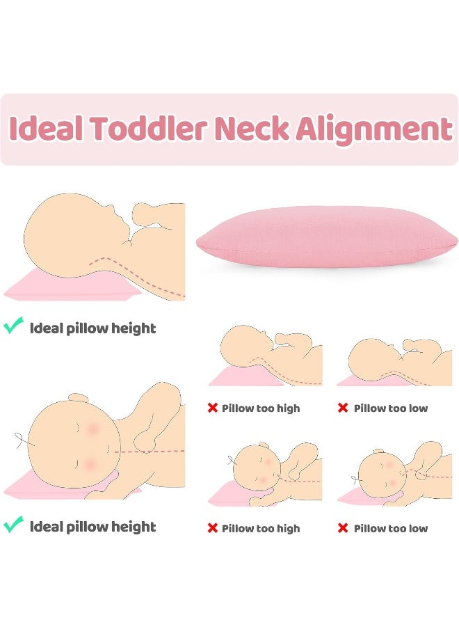 Pro Goleem Toddler Pillow with Muslin Pillow Case, Pink