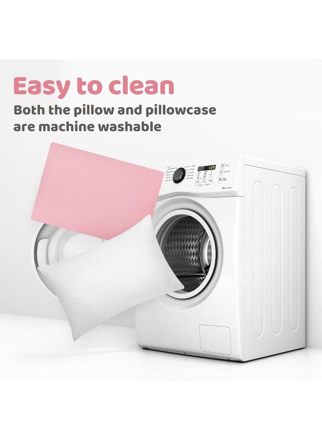 Pro Goleem Toddler Pillow with Muslin Pillow Case, Pink