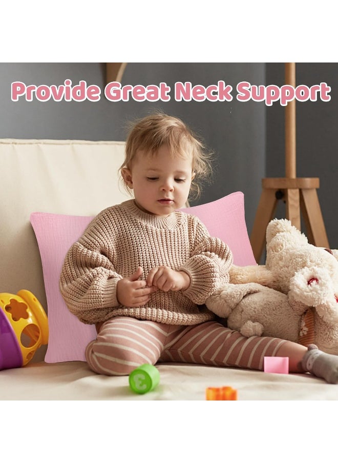 Pro Goleem Toddler Pillow with Muslin Pillow Case, Pink