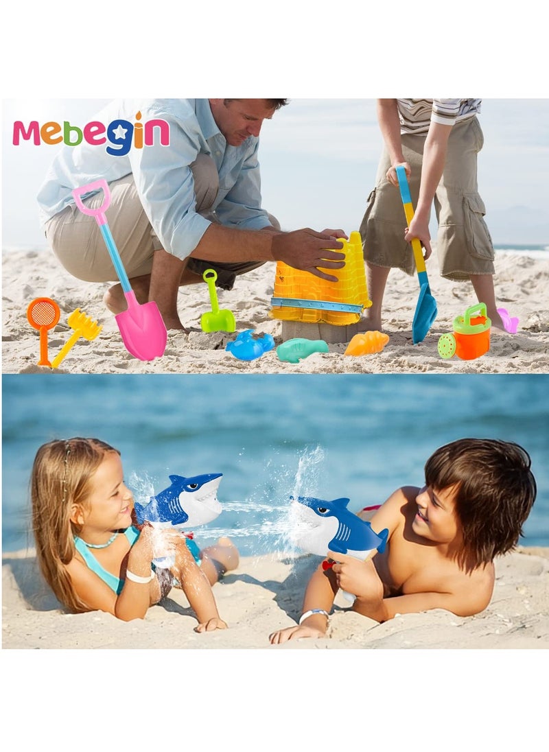 12 Piece Sand Castle Building Beach Toys With Mesh Bag For Outdoor Play,Including Watering Can, Rake, Shovel Sand Molds,Travel Sand Toys, Sandbox Toys for Toddlers Kids Boys Baby