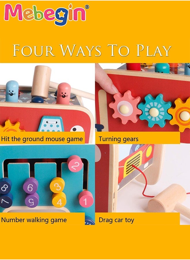 Wooden Hammering and Pounding Toys For Toddlers Educational Wooden Toy for Boys Girls Birthday Gift,Whack a Mole Game for Toddlers,Xylophone Gopher, Mouse and Hamster, Gift for 3+ Years