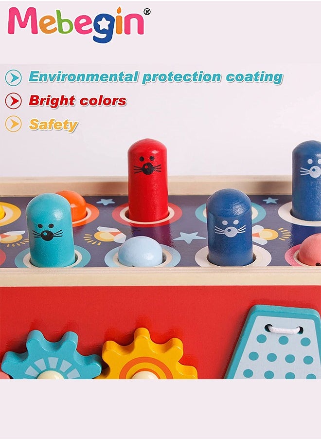 Wooden Hammering and Pounding Toys For Toddlers Educational Wooden Toy for Boys Girls Birthday Gift,Whack a Mole Game for Toddlers,Xylophone Gopher, Mouse and Hamster, Gift for 3+ Years