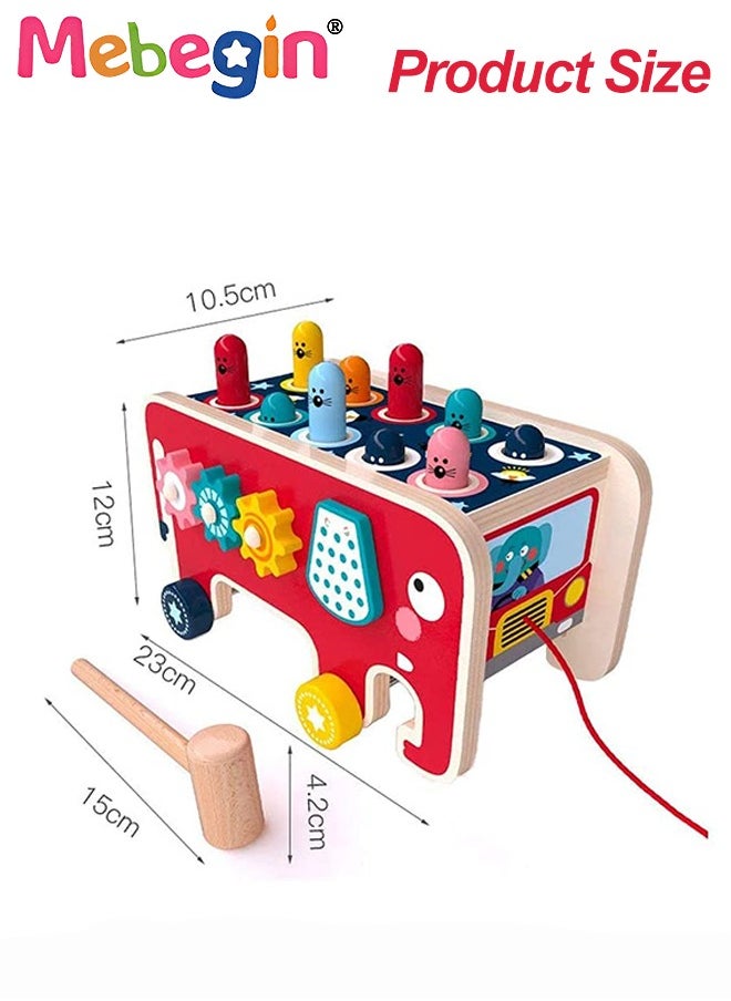 Wooden Hammering and Pounding Toys For Toddlers Educational Wooden Toy for Boys Girls Birthday Gift,Whack a Mole Game for Toddlers,Xylophone Gopher, Mouse and Hamster, Gift for 3+ Years