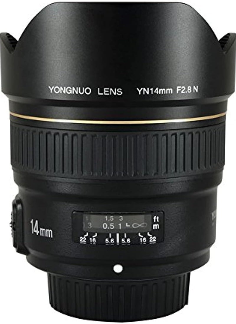 Yongnuo Yn14Mm F2.8N Ultra-Wide Angle Prime Lens For Nikon Dslr Cameras