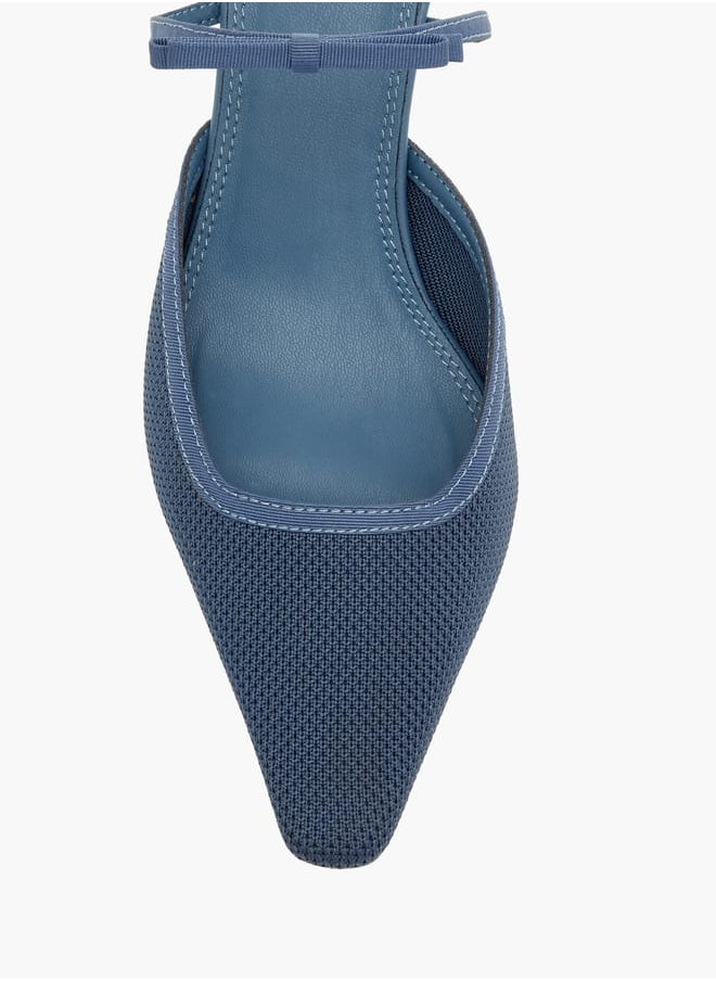 Women's Bow Accent Slip-On Shoes with Stiletto Heels