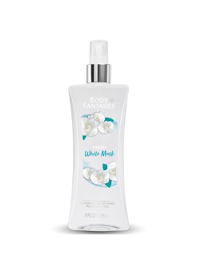 Body Fantasies Signature Fragrance Body Spray, Fresh White Musk, 8 Fluid Ounce