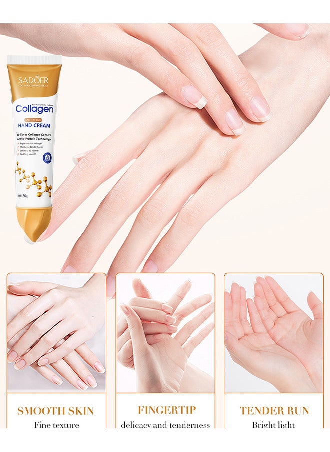 2PCS Collagen Anti Wrinkle Hand Cream, Nourishing Whitening Moisturizing Skin Care Cream, Fast Absorbing Anti Ageing Hand Cream, Smooth And Soft Skin Crack Repair Cream To Remove Wrinkles Darkness 30G