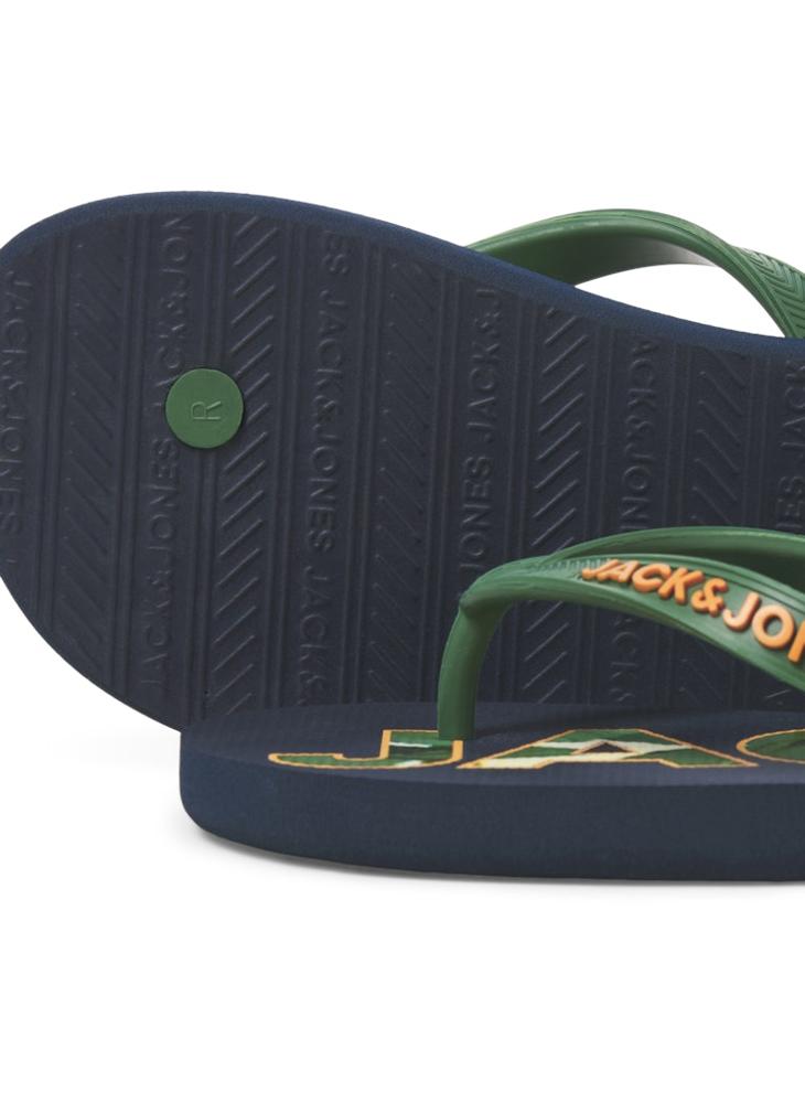 JFWLOGO PALM PRINT FLIP FLOP JNR