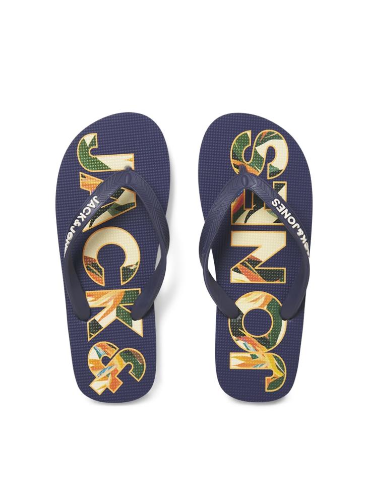JFWLOGO PALM PRINT FLIP FLOP JNR