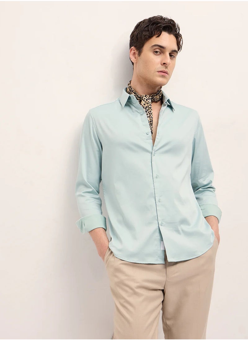 Cotton Shirt for Men | Slim Fit, Long Sleeve, Casual or Formal Button-Down | Soft, Breathable Fabric for Work, Everyday, & All-Season Wear in Stylish