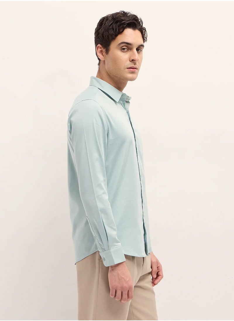 Cotton Shirt for Men | Slim Fit, Long Sleeve, Casual or Formal Button-Down | Soft, Breathable Fabric for Work, Everyday, & All-Season Wear in Stylish