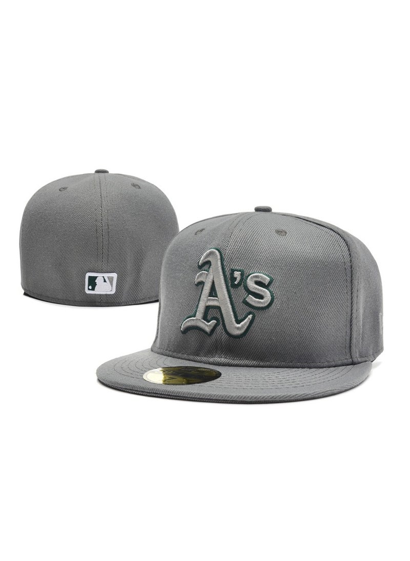 NEW ERA 3D Embroidered Fitted Baseball Team Cap with Closed Back for Sun Protection 58.7cm