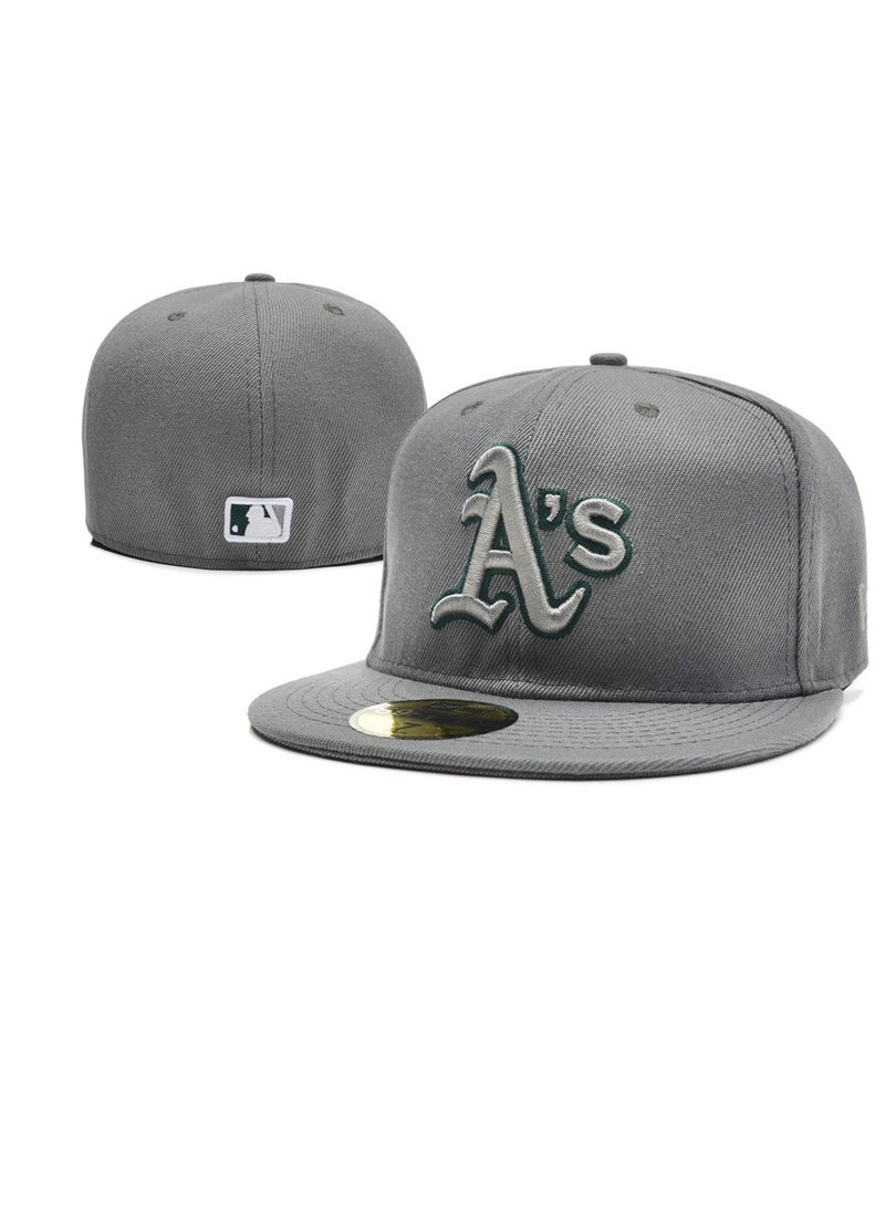 NEW ERA 3D Embroidered Fitted Baseball Team Cap with Closed Back for Sun Protection 63.5cm