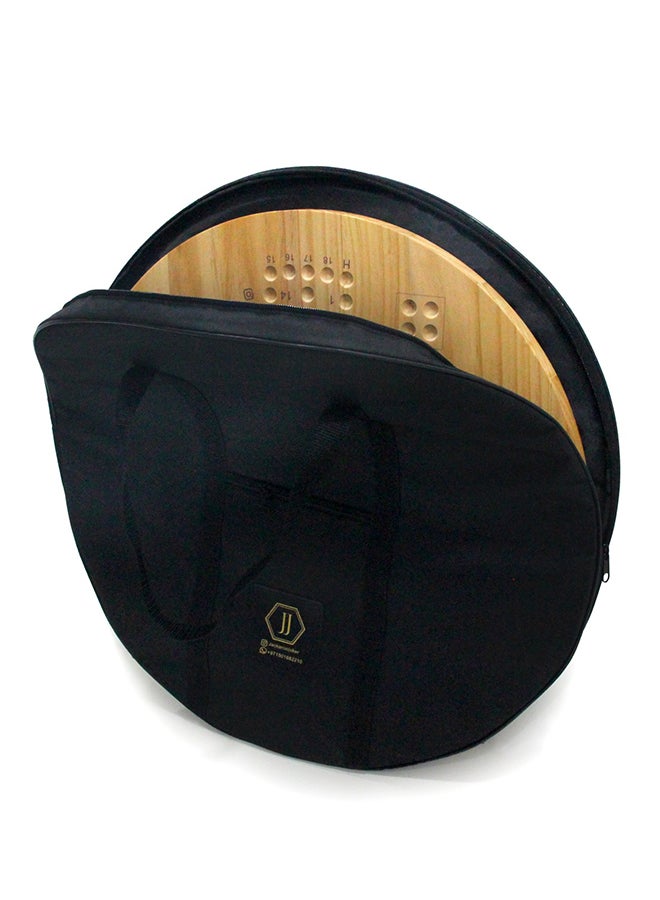 Solid OAK Wood Jacaroo Double Sided Board Game For 4 And 6 Players, Two sides jakaroo with Glass Marbles, Playing Cards and Carry Bag 4 Players