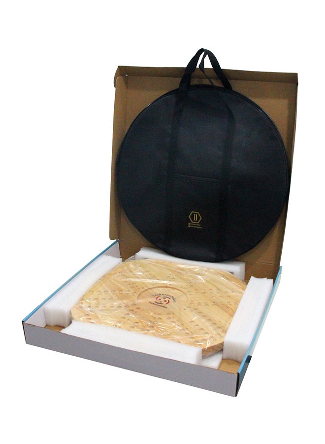 Solid Pine Wood Jacaroo Double Sided Board Game For 4 And 6 Players, Two Sides Jakaroo With Glass Marbles, Playing Cards And Carry Bag 4 Players
