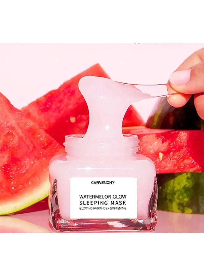 Watermelon Glow Sleeping Mask, Watermelon Overnight Face Masks Skincare, with AHA, Hyaluronic Acid, Niacinamide - Anti Aging Face Cream for Smooth, Glowing (50ml)