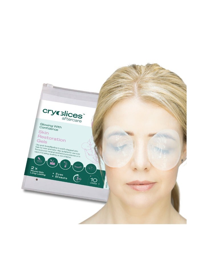 Cryoslices Patented Cryogel Skin Restoration Round Gels, Eyes, Targets Puffiness, Dark Circles, Chapped Skin & Made with Natural Ingredients, Cruelty-Free