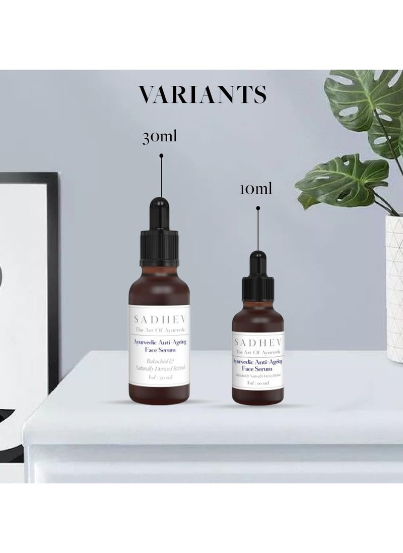 Ayurvedic Anti-Ageing Face Serum With Goodness OF Bakuchiol And Naturally Derived Retinol for Reducing Wrinkles, Fine lines And Dark Spots