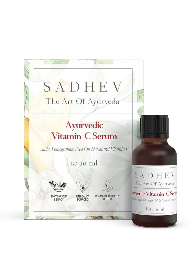 Ayurvedic Vitamin C Face Serum For Glowing and Clear Skin With Pomegranate Seed Oil And Natural Vitamin E - 30ml