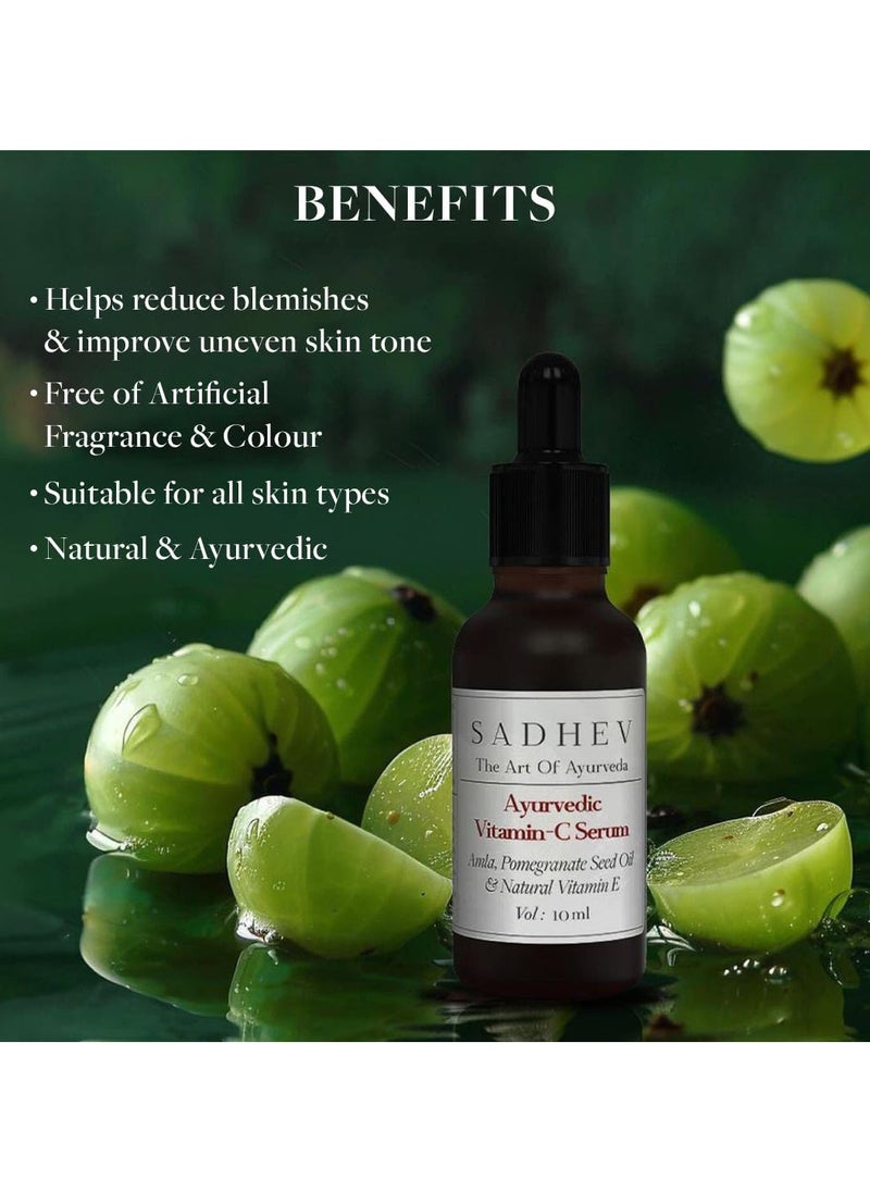 Ayurvedic Vitamin C Face Serum For Glowing and Clear Skin With Pomegranate Seed Oil And Natural Vitamin E - 30ml