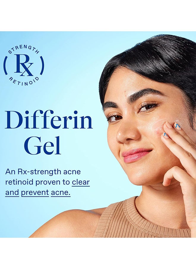 Differin Acne Treatment Gel, 30 Day Supply, Retinoid Treatment for Face with 0.1% Adapalene, Gentle Skin Care for Acne Prone Sensitive Skin, 15g Tube
