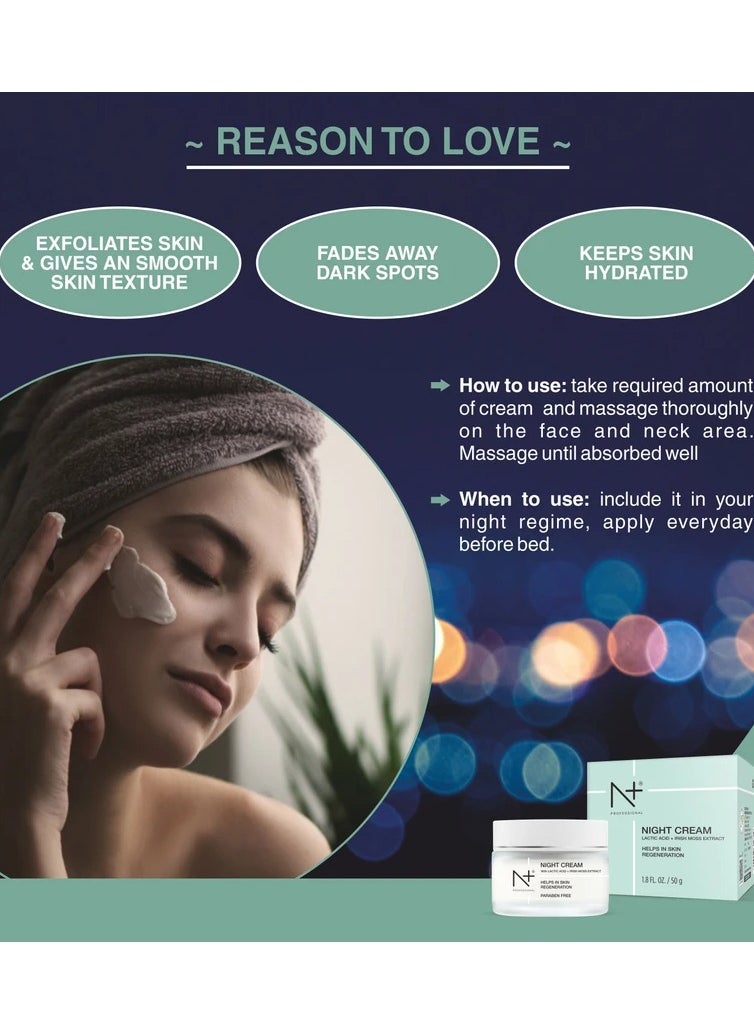NIGHT CREAM LATIC ACID +IRISH MOSS EXTRACT 50GM