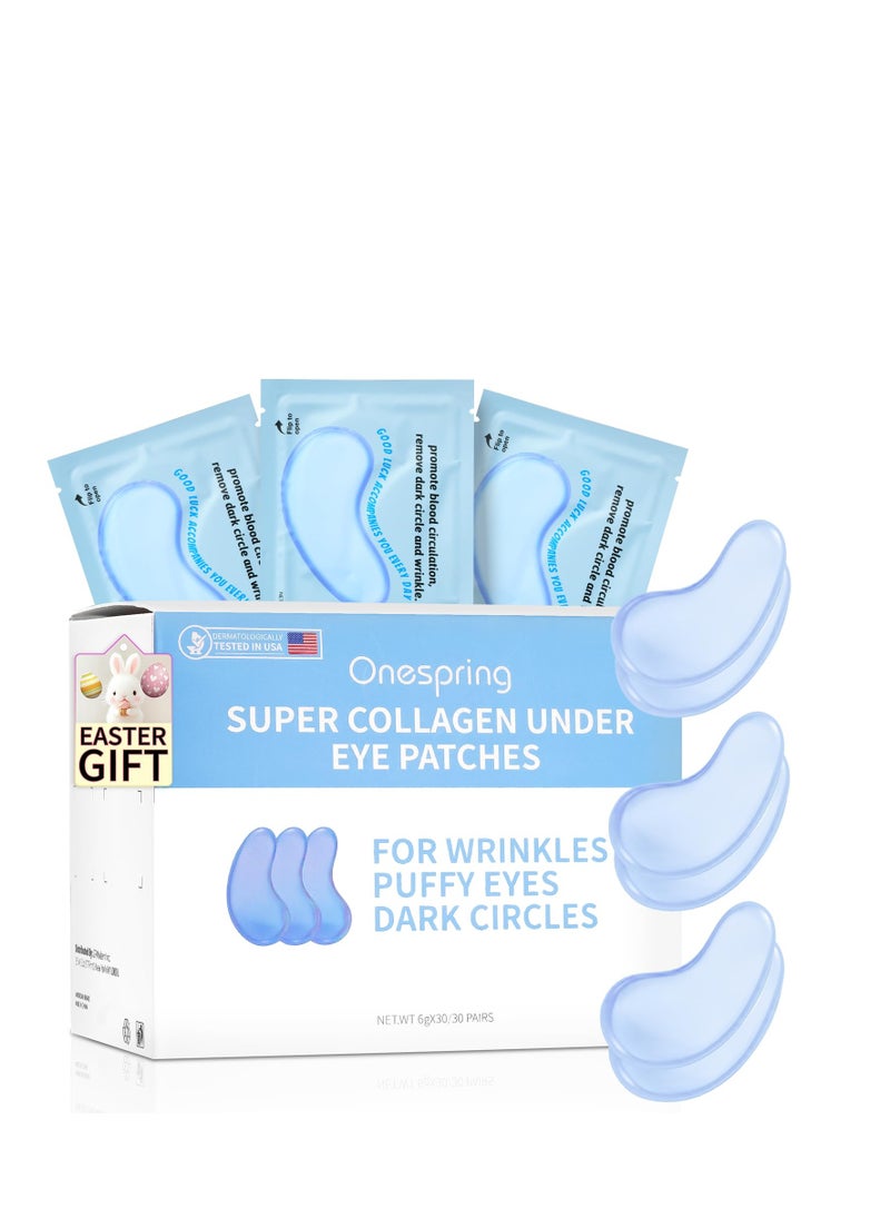 Under Eye Patches (30 Pairs) Hyaluronic Acid Eye Masks for Puffy Eyes, Dark Circles, Eye Bag, Wrinkles - Skin Care Gifts for Women, Under Eye Gel Patches