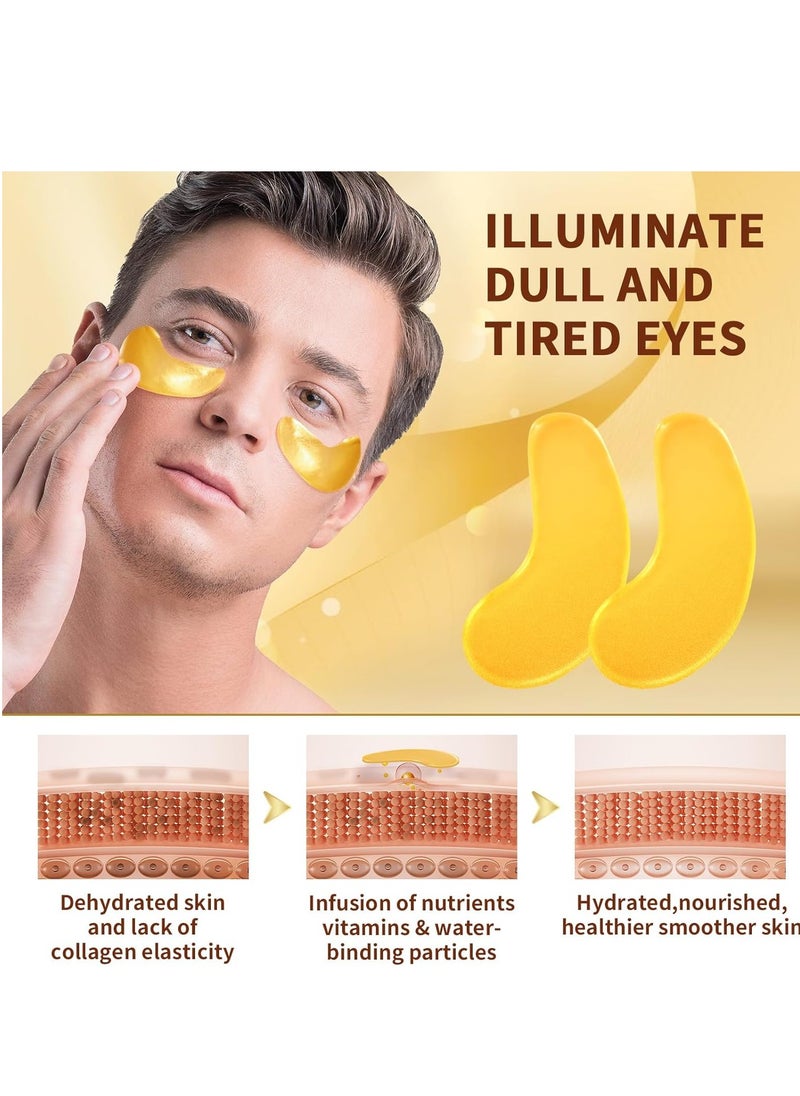 20Pairs/40Pcs 24K Gold Eye Patches, Collagen Eye Masks for Dark Circles and Eye Bags, Smooth Wrinkles & Puffy Eyes, Moisturizing Skin, Skincare Eye Treatment, Beauty & Personal Care