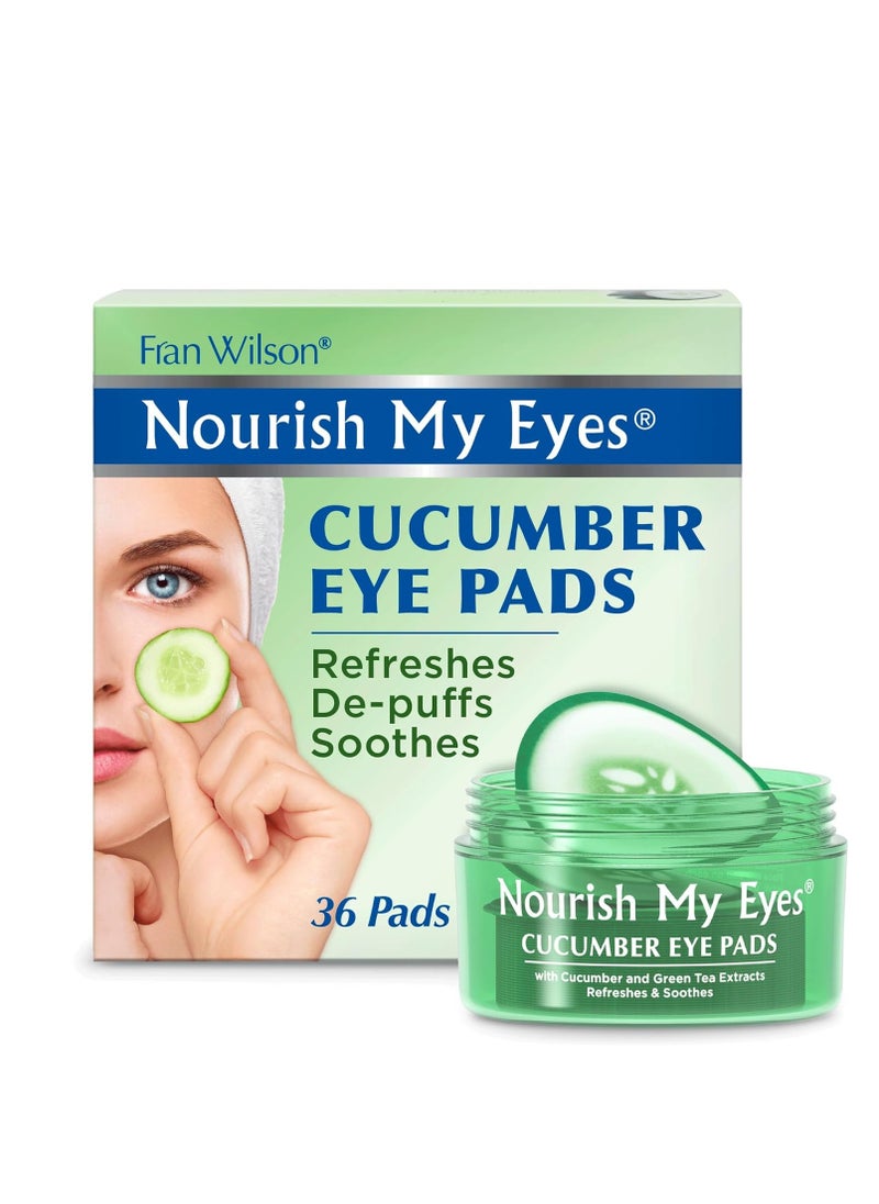 Fran Wilson Nourish My Eyes Eye Pads - Soothe Tired Eyes, Reduce Puffiness & Dark Circles, hydrates the skin around the eyes - 36 Count - Cooling & Refreshing, Instantly (Cucumber)