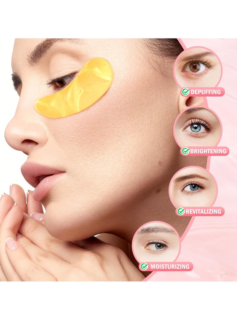 Under Eye Patches (30 Pairs) 24K Gold Eye Mask and Hyaluronic Acid Eye Patches for Puffy Eyes, Rose Eye Masks for Dark Circles, Puffiness, Eye Bag, Wrinkles - Gift for Women