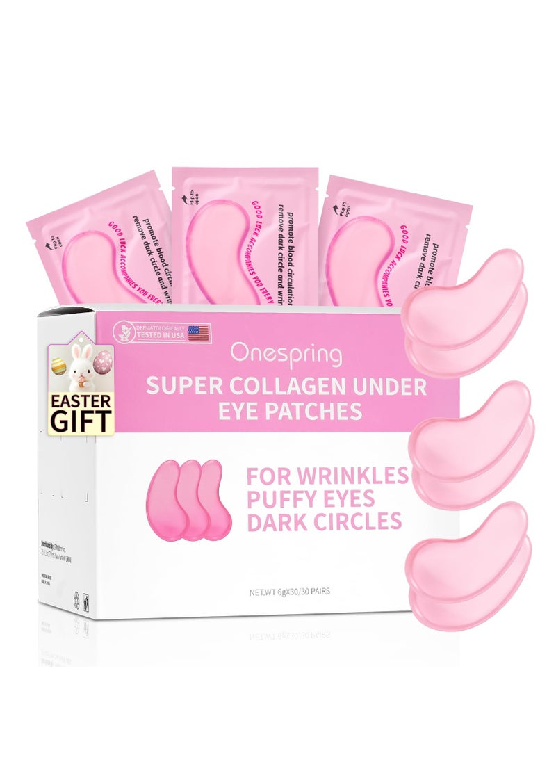Under Eye Patches (30 Pairs) Rose Eye Mask for Puffy Eyes, Dark Circles, Eye Bag, Wrinkles - Undereye Bags, Birthday Gifts for Women - Vegan Cruelty-Free Self Care
