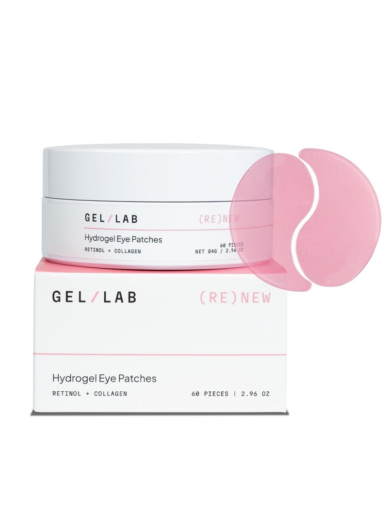 RENEW Collagen & Retinol Under Eye Gel Patches – Korean Hydrating Eye Mask for Fine Lines, Wrinkles, Firming, and Brightening Skin – 60 Gel Eye Patches