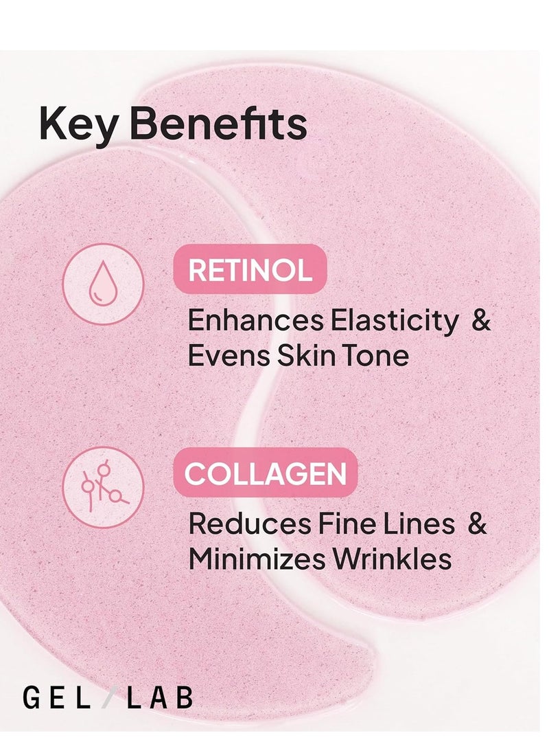 RENEW Collagen & Retinol Under Eye Gel Patches – Korean Hydrating Eye Mask for Fine Lines, Wrinkles, Firming, and Brightening Skin – 60 Gel Eye Patches