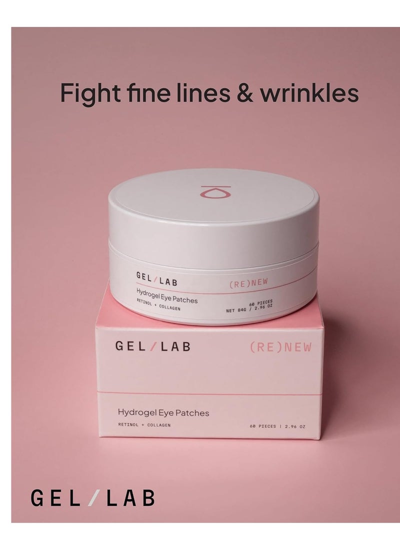 RENEW Collagen & Retinol Under Eye Gel Patches – Korean Hydrating Eye Mask for Fine Lines, Wrinkles, Firming, and Brightening Skin – 60 Gel Eye Patches