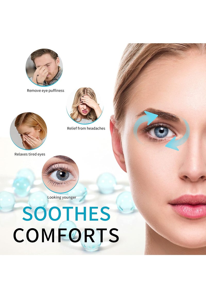 Cooling Eye Mask with Gel Bead, Reusable Cold Compress Ice Pack Sleeping Eye Cooling Pads for After Eyelid Surgery, Puffiness, Puffy Eyes, Headache, Migraine Relief(Blue)